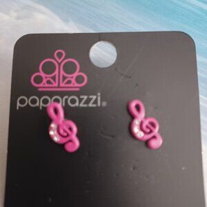 NWT PAPARAZZI PINK MUSIC TO MY EARS EARRINGS